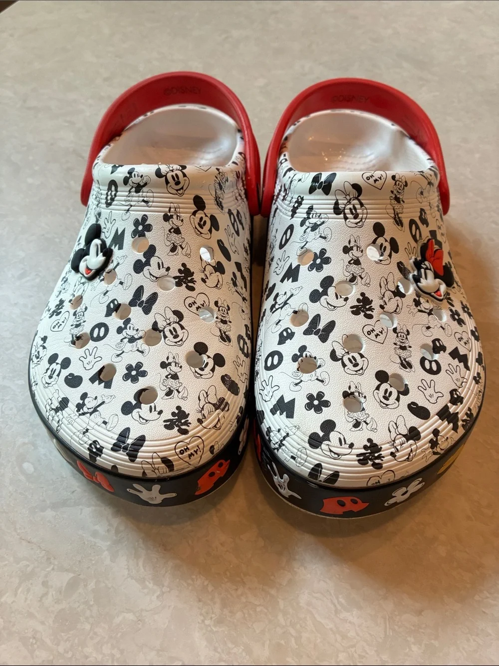 Disney Kids' White & Red Mickey Mouse Slip-On Crocs